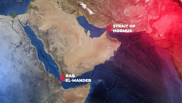 Map of the Bab el-Mandeb Strait and the Strait of Hormuz